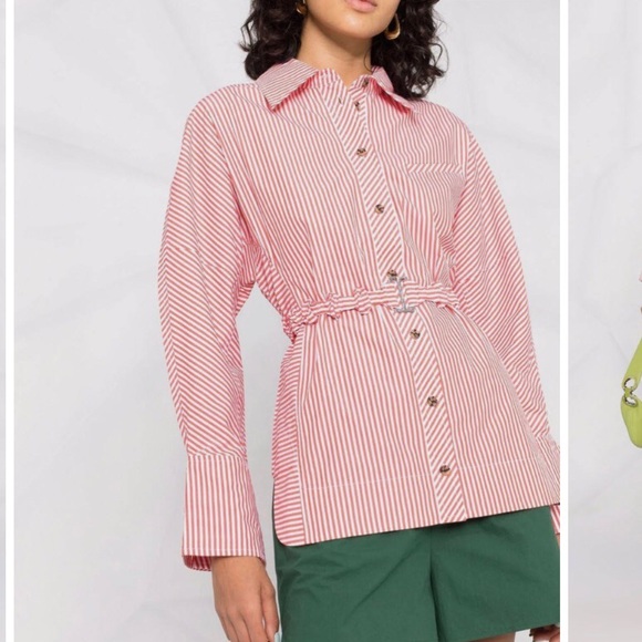 Gianni Striped Belted Shirt - Picture 2 of 11